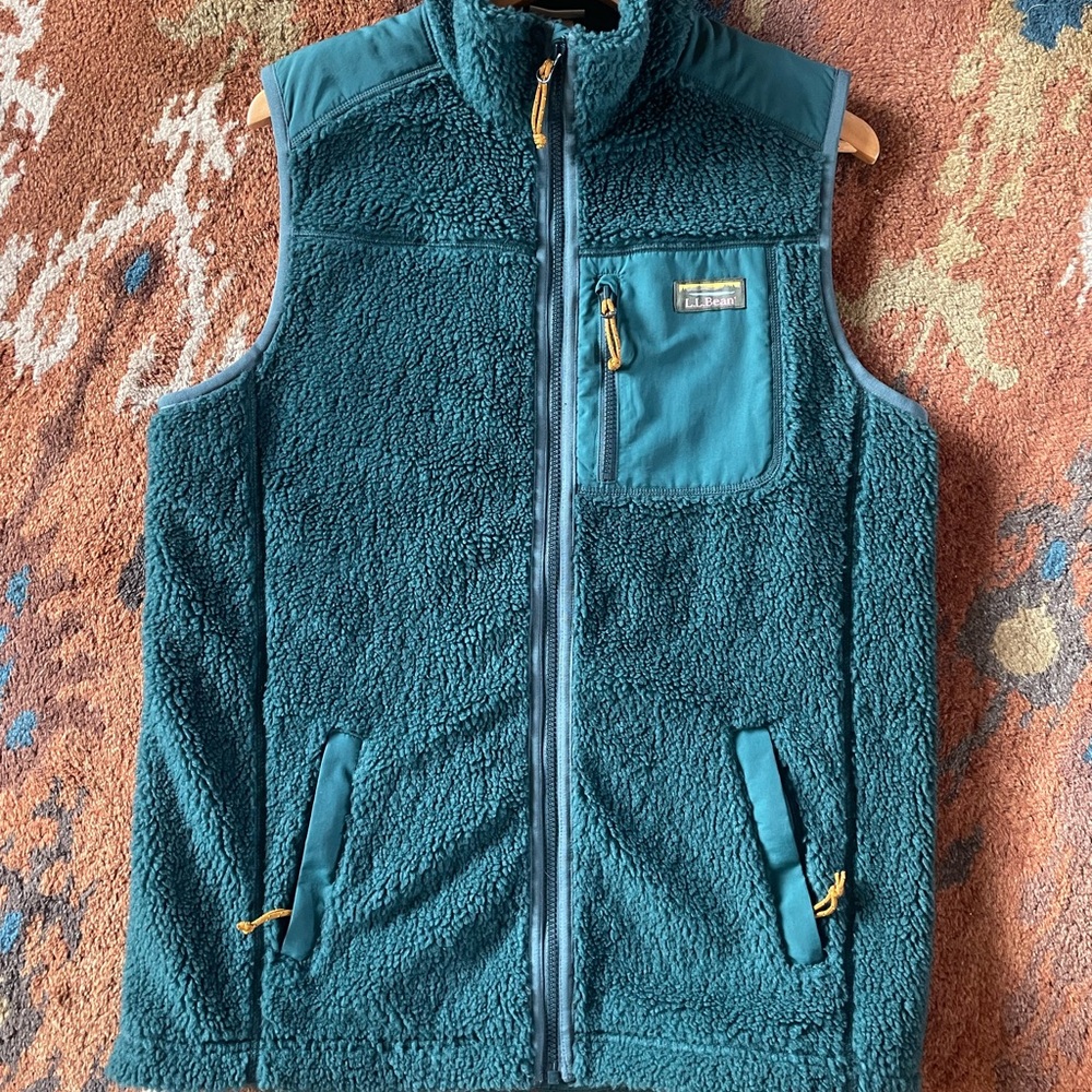 L.L. Bean Forest Green Fleece Vest- Medium TALL